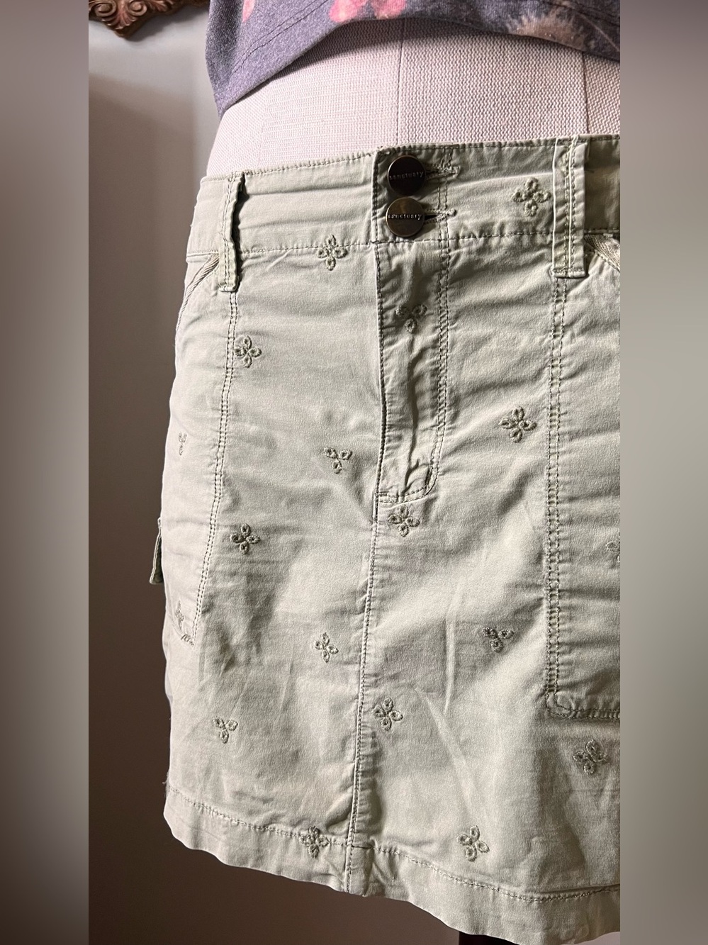 Sanctuary Olive Green Cargo Mini Skirt - Picture 5 of 9